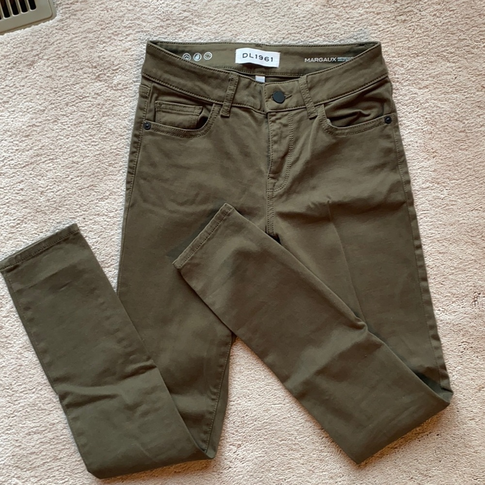DL 1961 Margaux instasculpt ankle skinny jeans clover.